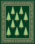 Forest Green Pine Tree Border Rug