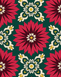 Crimson Floral Medallion Teal Rug