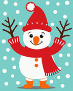 Festive Red Snowman White Dots Rug