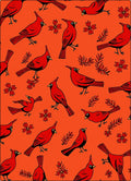 Vibrant Red Cardinal Floral Background Rug