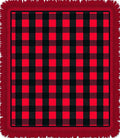 Bold Red Black Gingham Checks Rug