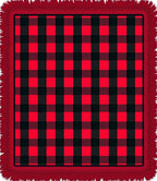 Bold Red Black Gingham Checks Rug