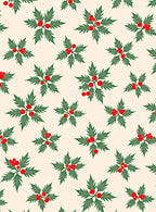 Festive Green Holly Berry Sprays Rug