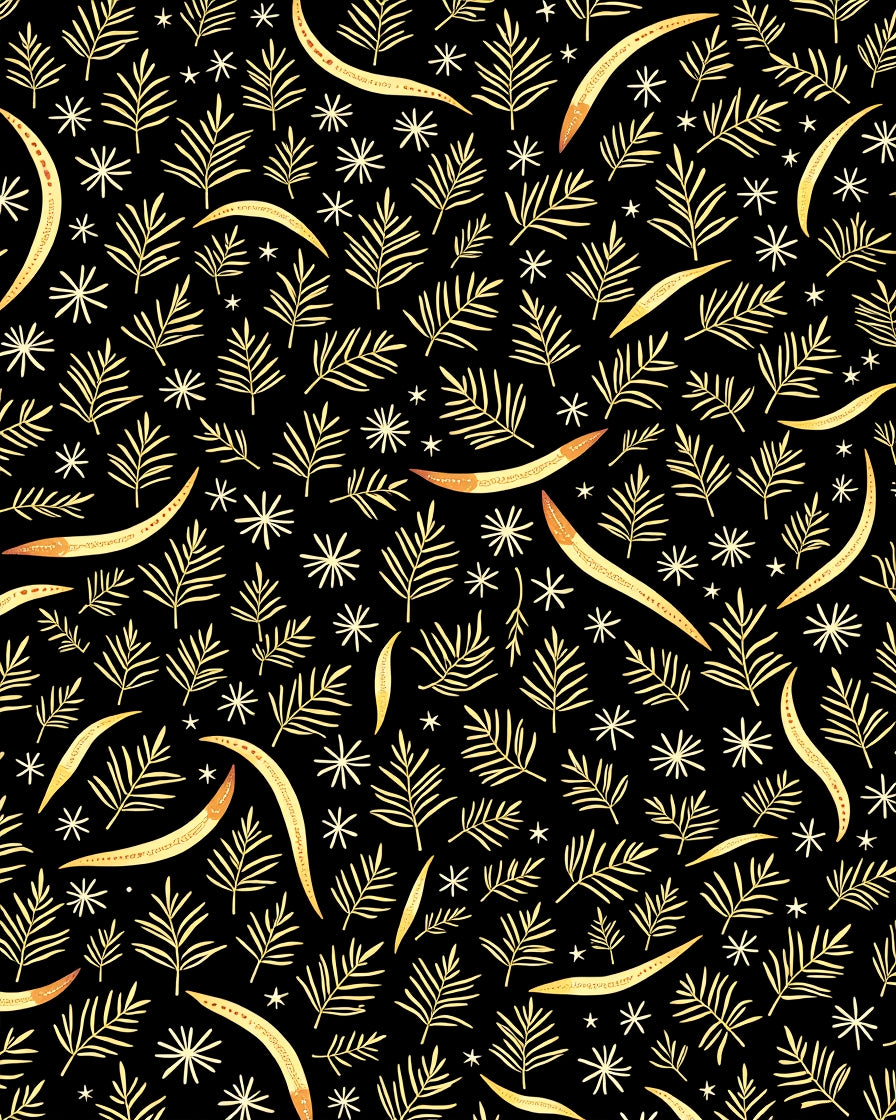 Golden Fern Crescent Night Rug