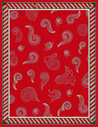 Red White Swirl Abstract Whimsical Art Rug