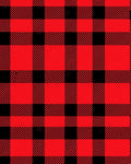 Classic Red Black Plaid Check Rug