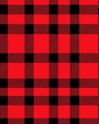 Classic Red Black Plaid Check Rug