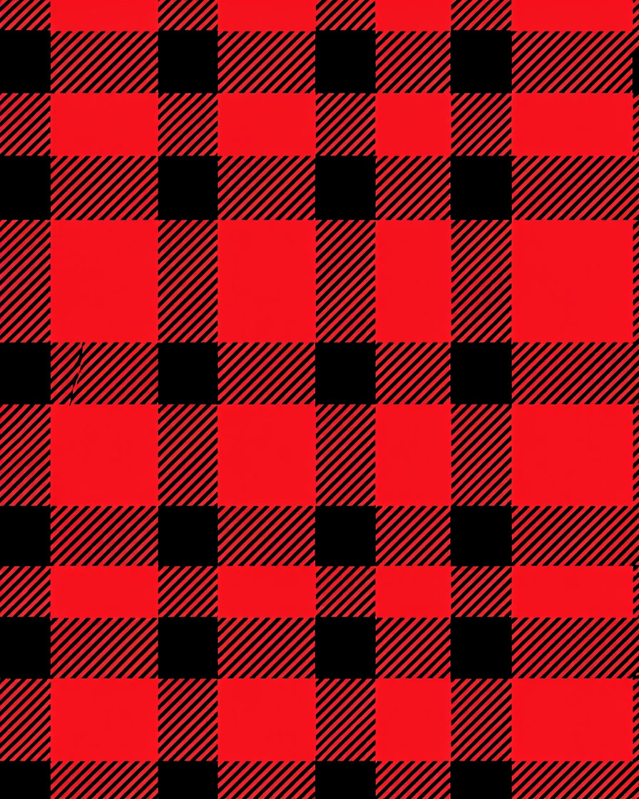 Classic Red Black Plaid Check Rug