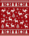 Christmas Reindeer Snowflake Forest Rug