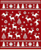Christmas Reindeer Snowflake Forest Rug