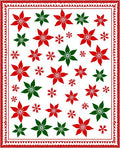 Red Green Poinsettia Snowflake Medallion Rug