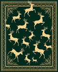 Forest Green Golden Stag Herd Rug