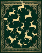 Forest Green Golden Stag Herd Rug