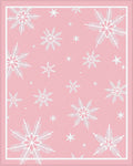 Pink White Snowflake Cluster Rag Rug