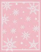 Pink White Snowflake Cluster Rag Rug