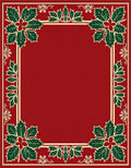 Classic Red Green Holly Border Rug