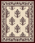 Antique Cream Damask Border Rug