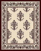 Antique Cream Damask Border Rug