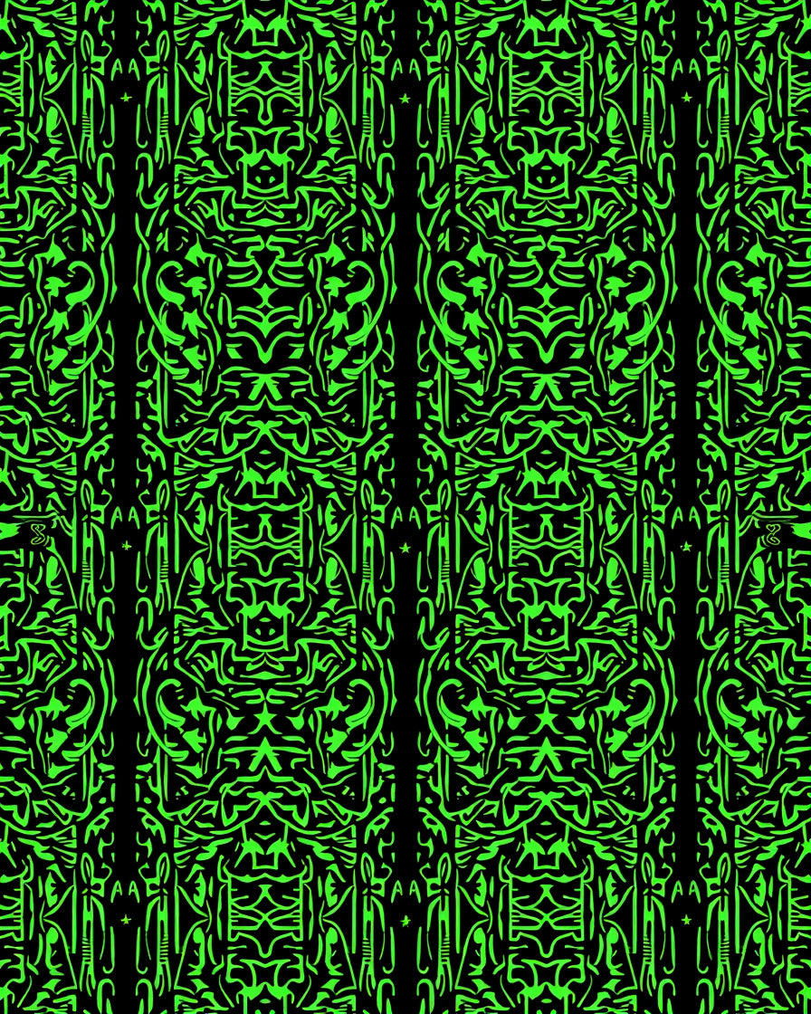 Electric Green Intricate Abstract Stripe Rug
