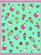 Whimsical Elf Candy Christmas Bauble Rug