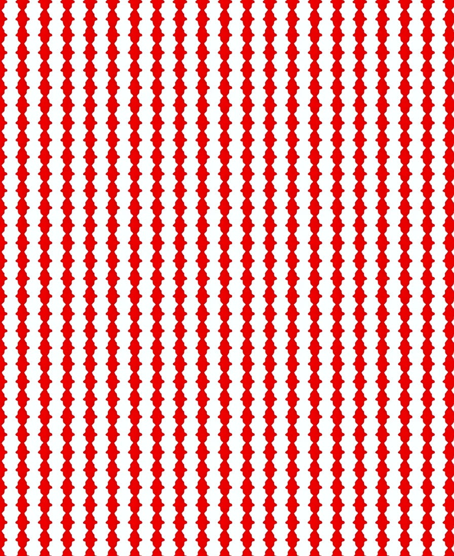Bright Red Vertical Orb Stripe Rug
