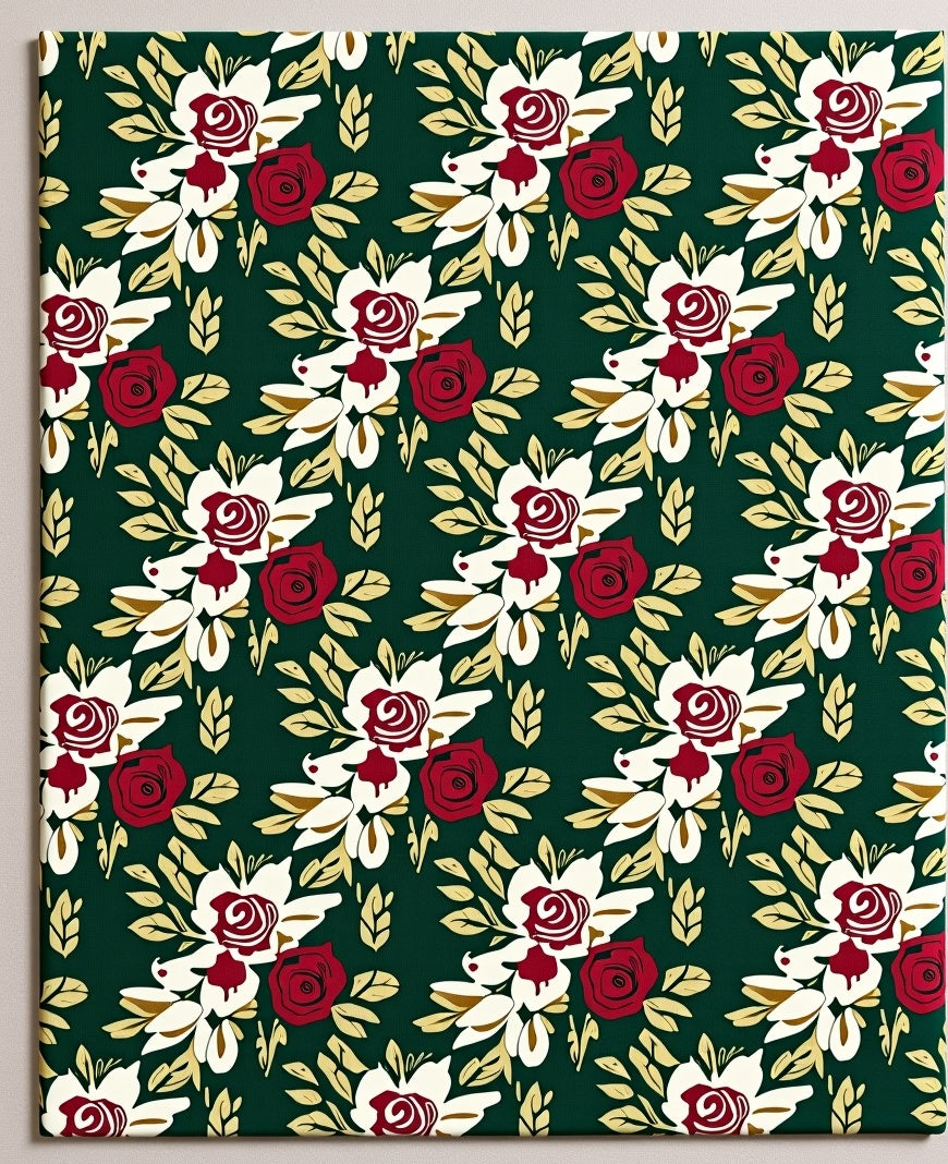 Rich Emerald Floral Bloom Bouquets Rug