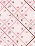Pink Plaid Snowflake Medallion Rug