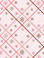 Pink Plaid Snowflake Medallion Rug