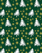 Festive White Pine Gold Star Snowflake Rug