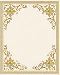 Golden Leafy Swirl Border Rug