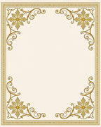 Golden Leafy Swirl Border Rug