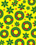 Holiday Wreath Leaf Berry Yellow Rug