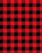 Red Black Checkered Abstract Squares Rug
