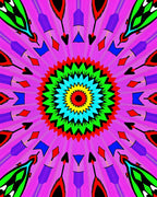 Vibrant Pink Mandala Sunburst Rug