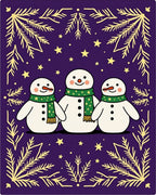 Festive Purple Snowman Star Garland Rug