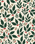 Festive Holly Berry Leaf Scatter Rug