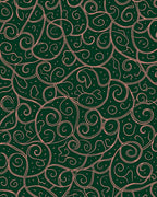 Emerald Green Floral Swirls Rug