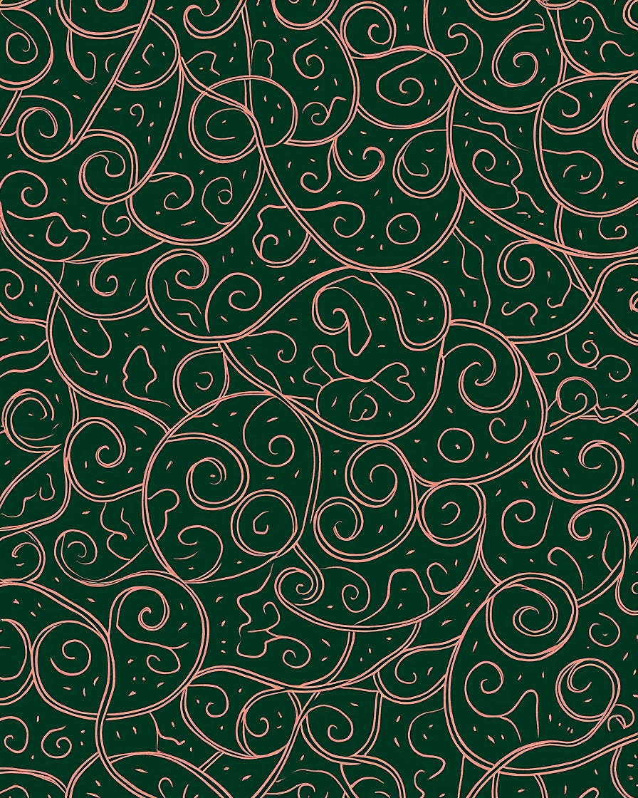 Emerald Green Floral Swirls Rug