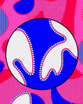 Bold Pink Blue Blob Abstract Rug