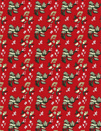 Crimson Vintage Bird Floral Folk Rug