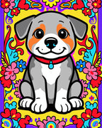 Psychedelic Puppy Floral Vibrance Rug