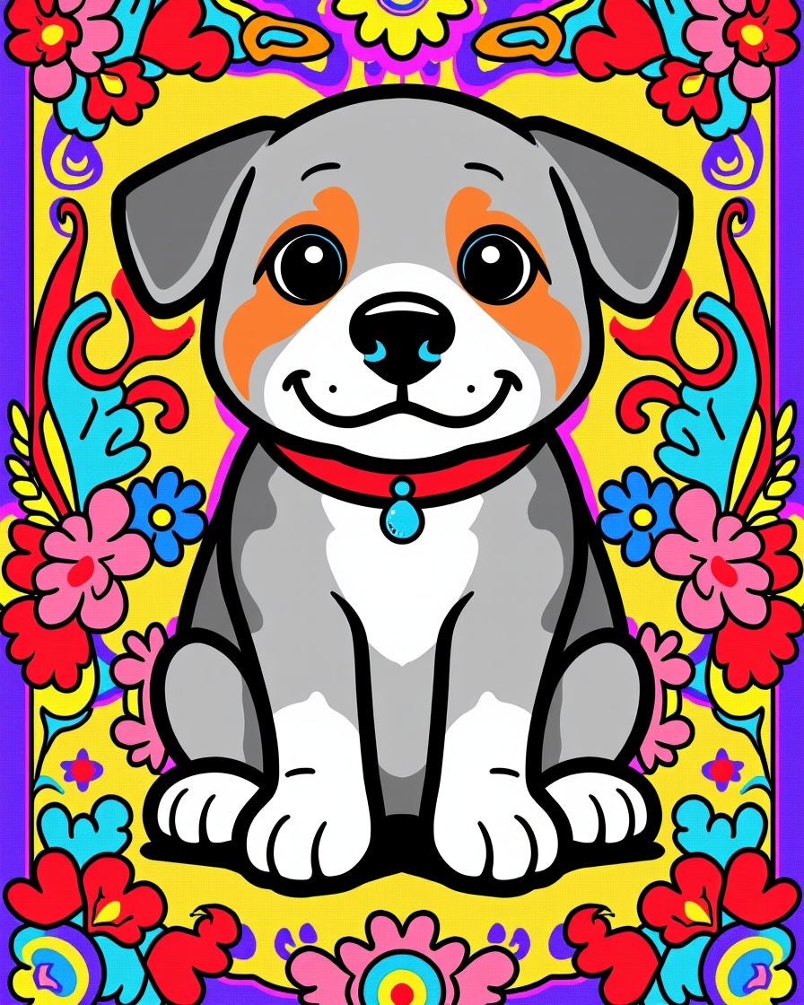 Psychedelic Puppy Floral Vibrance Rug