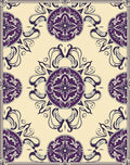 Elegant Plum Floral Mandala Arrangement Rug