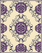 Elegant Plum Floral Mandala Arrangement Rug