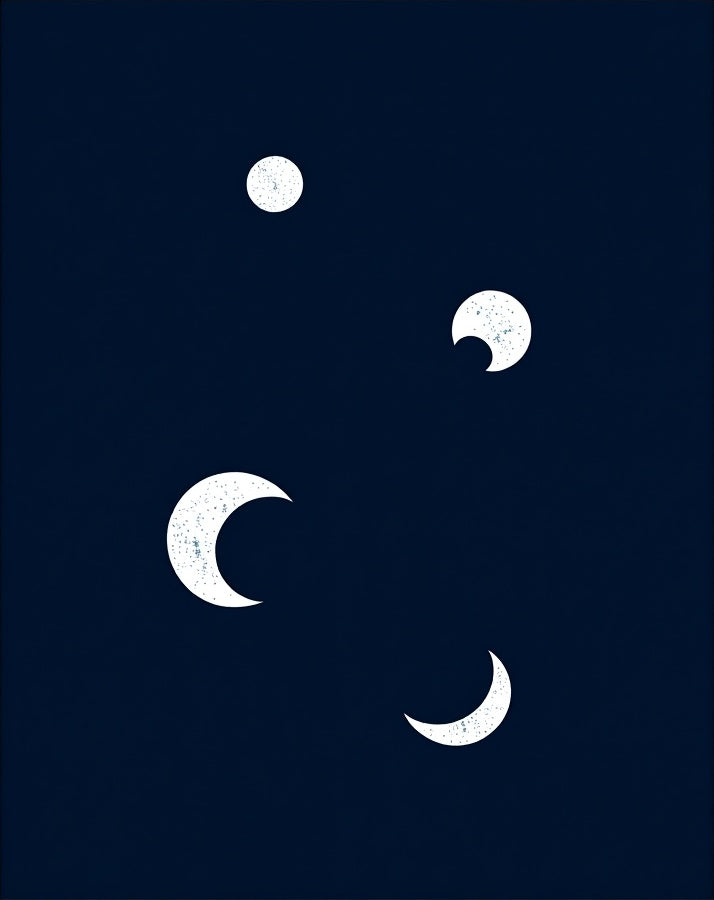 Night Sky Celestial Moon Phases Rug