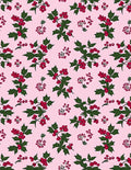 Festive Pink Holly Berry Sprigs Rug
