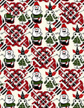 Crimson White Snowman Christmas Trees Rug