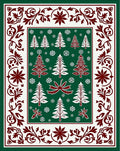 Festive Green Red Pine Wreath Rug