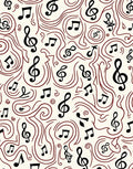 Black Treble Clef Musical Notes Rug