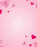 Soft Pink Hearts Bows Scattered Rug